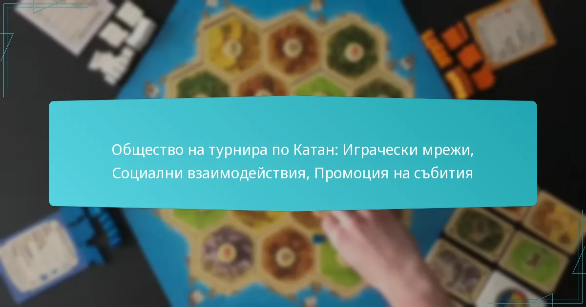 Общество на турнира по Катан: Играчески мрежи, Социални взаимодействия, Промоция на събития
