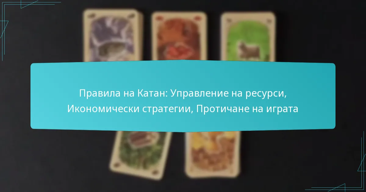 Правила на Катан: Управление на ресурси, Икономически стратегии, Протичане на играта