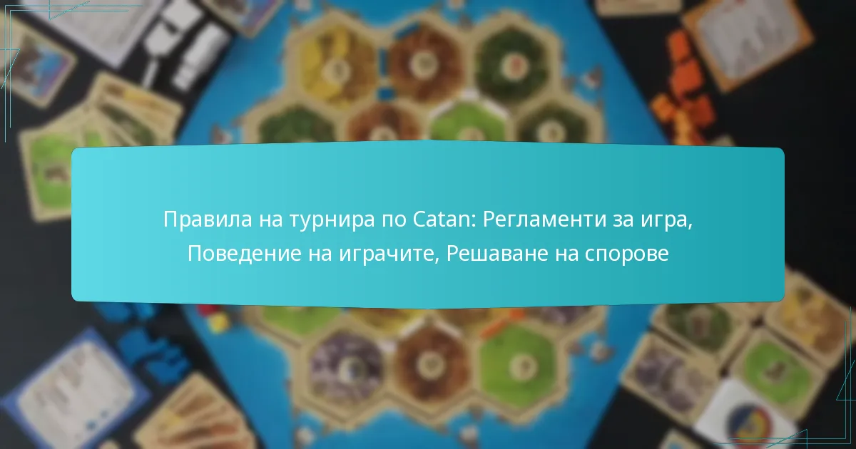 Правила на турнира по Catan: Регламенти за игра, Поведение на играчите, Решаване на спорове