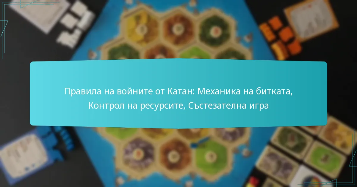 Правила на войните от Катан: Механика на битката, Контрол на ресурсите, Състезателна игра
