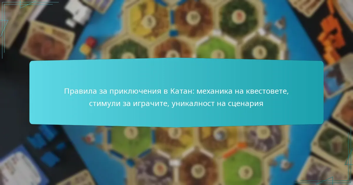 Правила за приключения в Катан: механика на квестовете, стимули за играчите, уникалност на сценария
