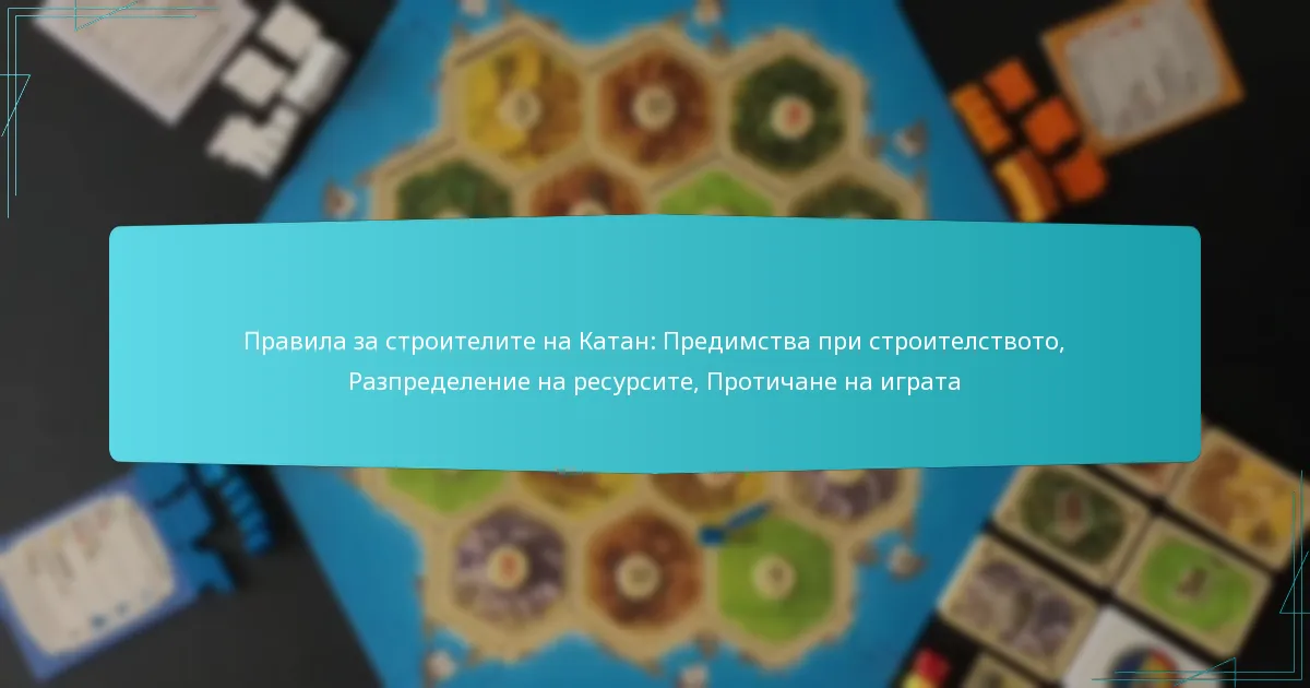 Правила за строителите на Катан: Предимства при строителството, Разпределение на ресурсите, Протичане на играта