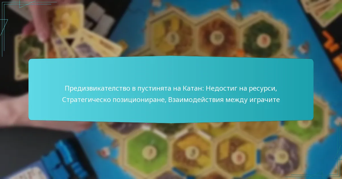 Предизвикателство в пустинята на Катан: Недостиг на ресурси, Стратегическо позициониране, Взаимодействия между играчите