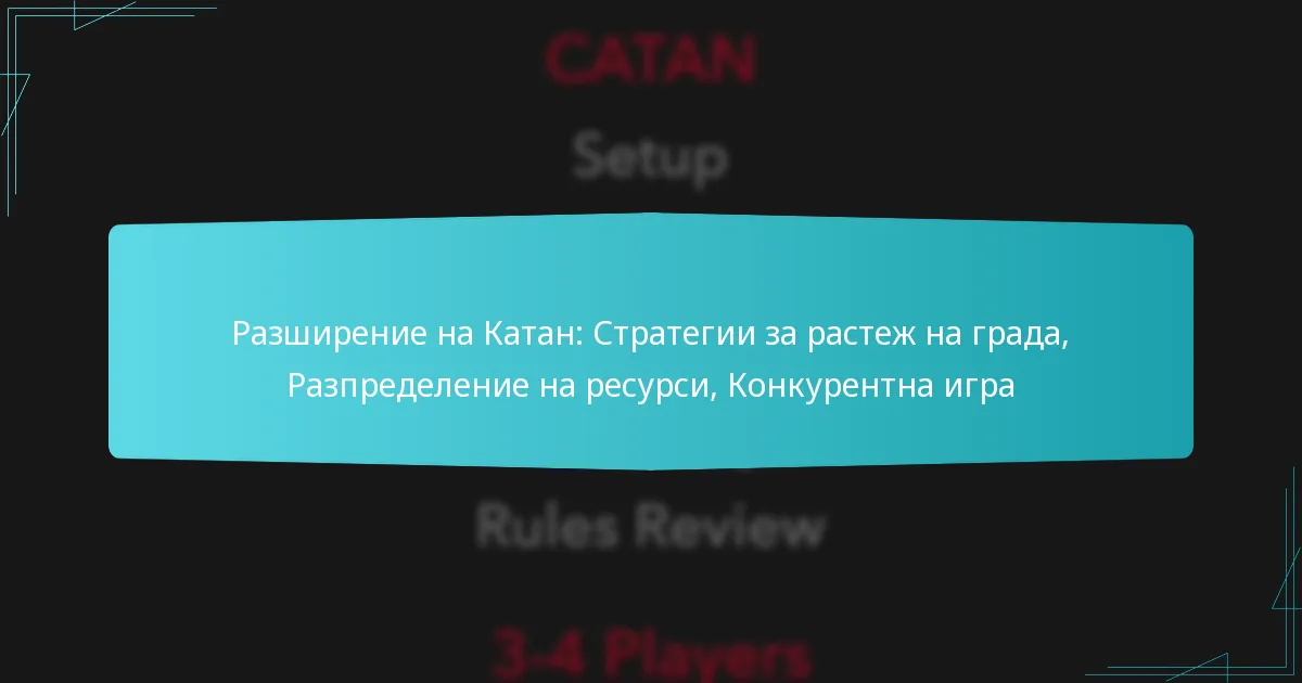 Разширение на Катан: Стратегии за растеж на града, Разпределение на ресурси, Конкурентна игра