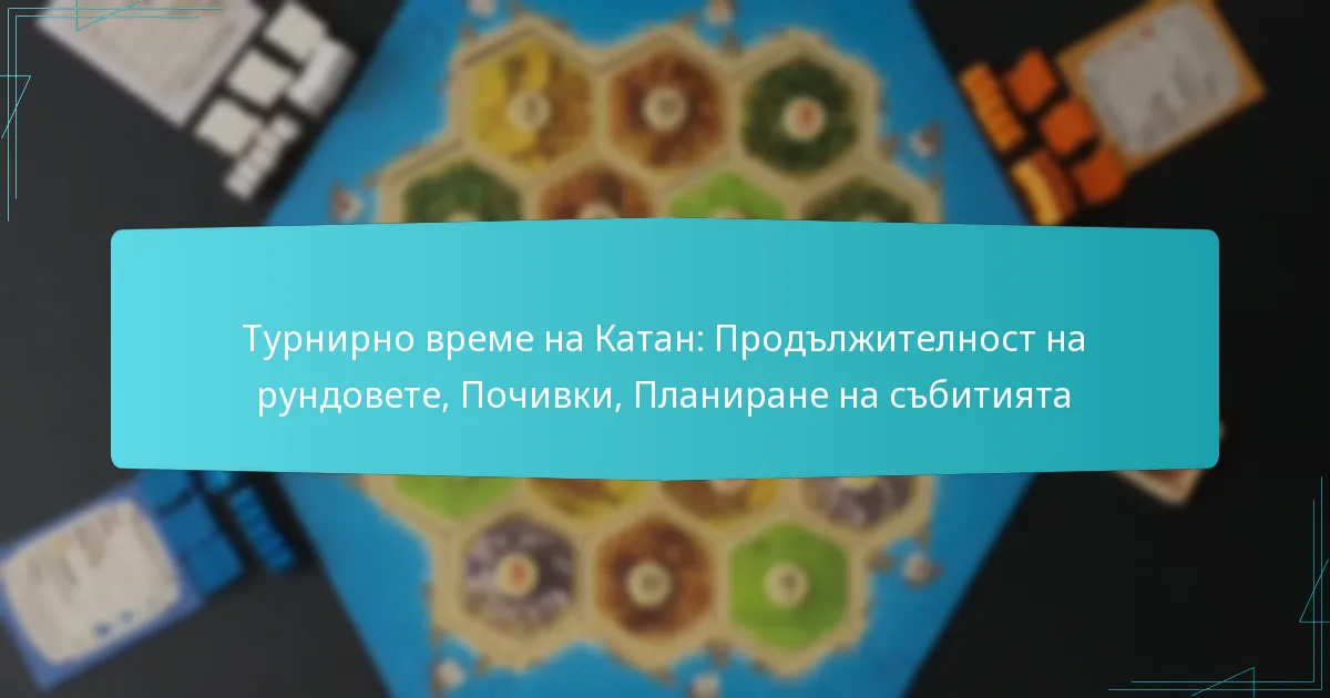 Турнирно време на Катан: Продължителност на рундовете, Почивки, Планиране на събитията