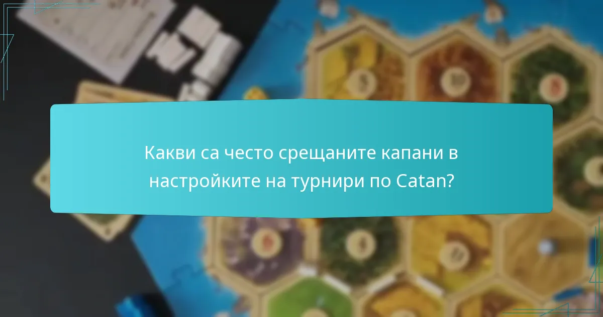 Какви са често срещаните капани в настройките на турнири по Catan?