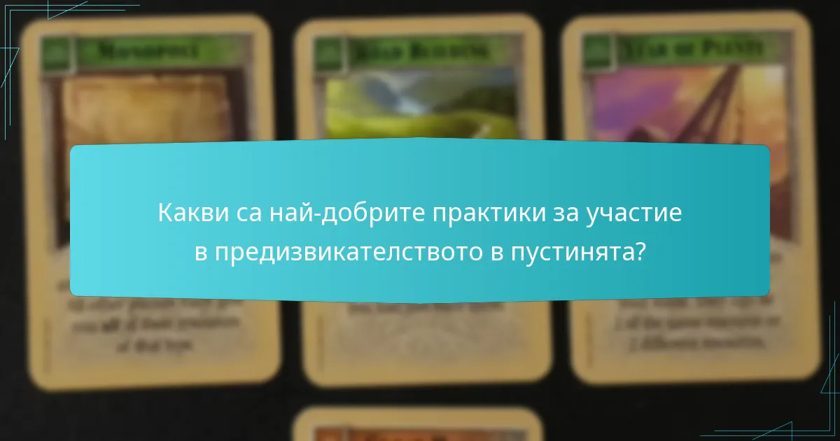 Какви са най-добрите практики за участие в предизвикателството в пустинята?