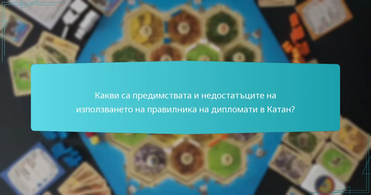 Какви са предимствата и недостатъците на използването на правилника на дипломати в Катан?
