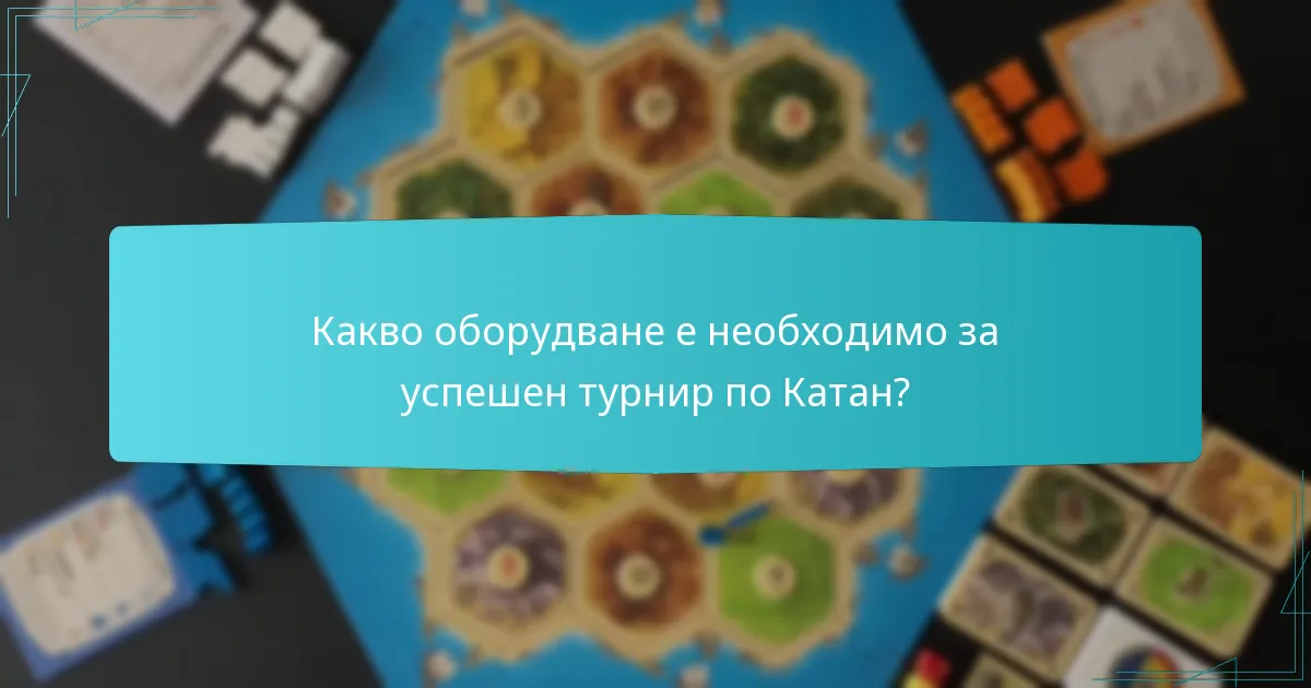 Какво оборудване е необходимо за успешен турнир по Катан?